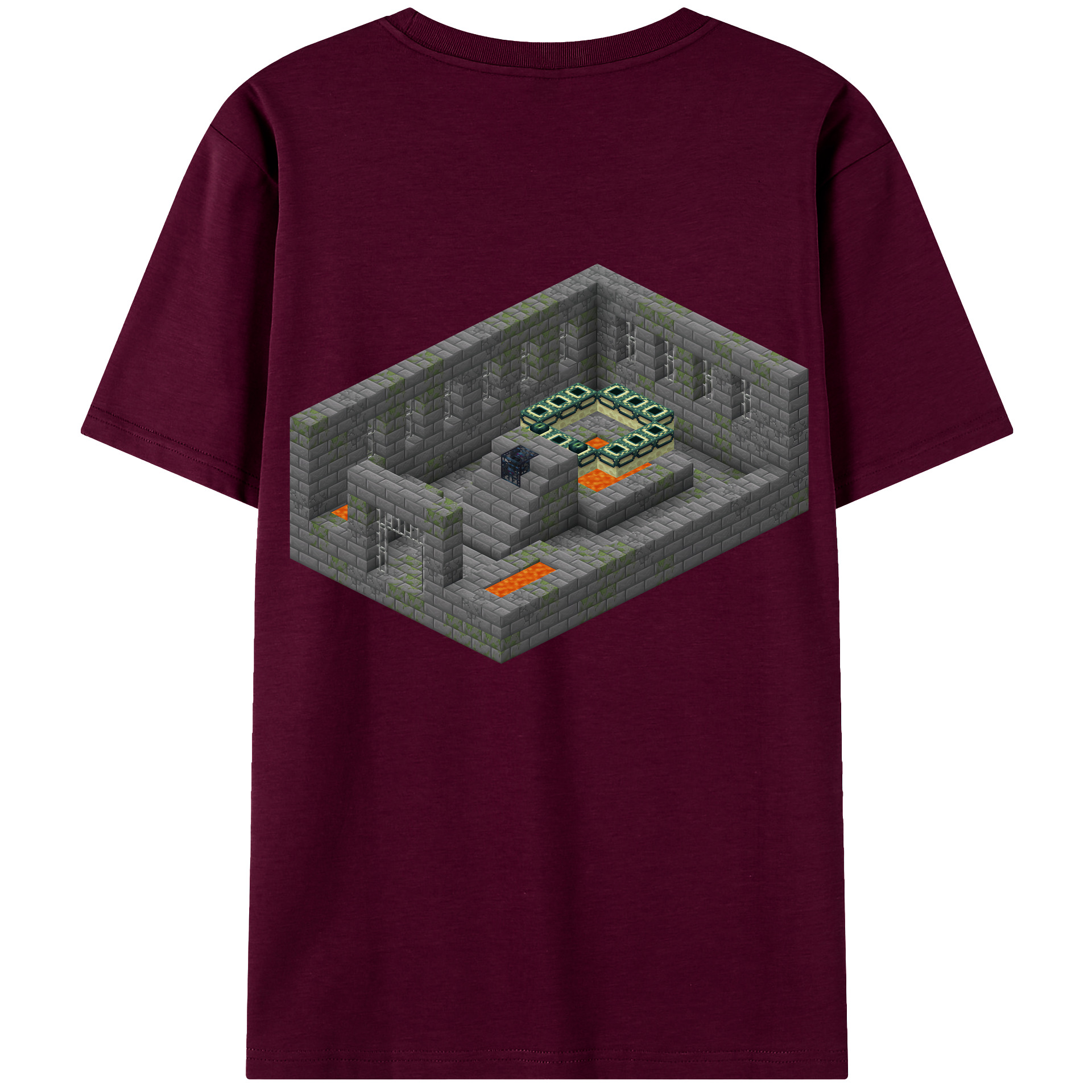 （画像用） マインクラフト ブロックの世界 Minecraft MC Block world レディース半袖Tシャツ(バックプリント)